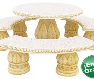 MESA DE JARDÍN CIRCULAR DE HOJAS PULIDO REF. 2070P (IRIS)