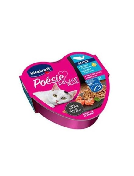 VITAKRAFT POÉSIE DÉLICE PLUS COMIDA HÚMEDA PARA GATOS DE SALMÓN CON ACEITE DE SALMÓN 85g (15uds./caja)- PVP0.89€ - Imagen 2