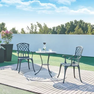 Conjunto bistró Vena de 3 piezas fundición de aluminio [casa.pro]