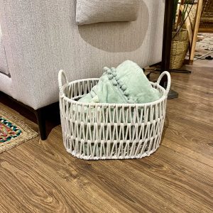 Cesta blanca algodón S