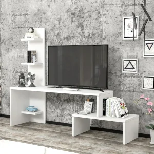 Mesa de televisión Hörby con estantería [en.casa]