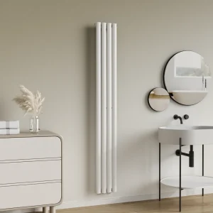 Radiador de tubo de diseño Nore Blanco 180x24cm de una capa 484W [neu.haus]
