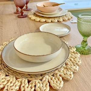 Vajilla porcelana beige 18 piezas