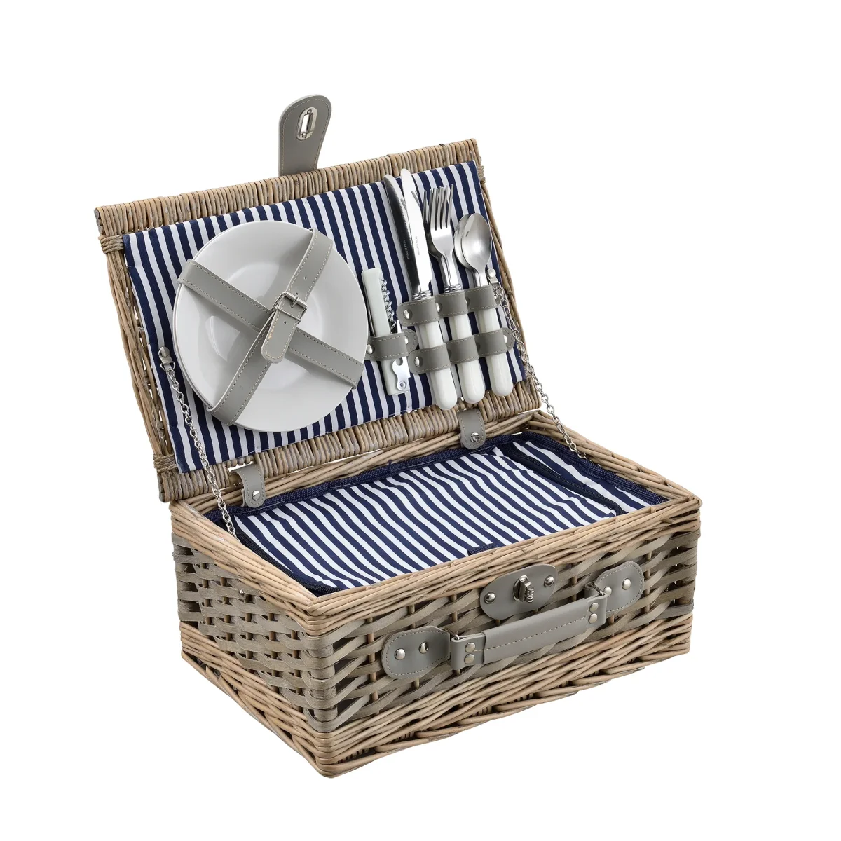 Cesta de picnic con juego de cubiertos para 2/4 personas en varios colores casa.pro - Imagen 4
