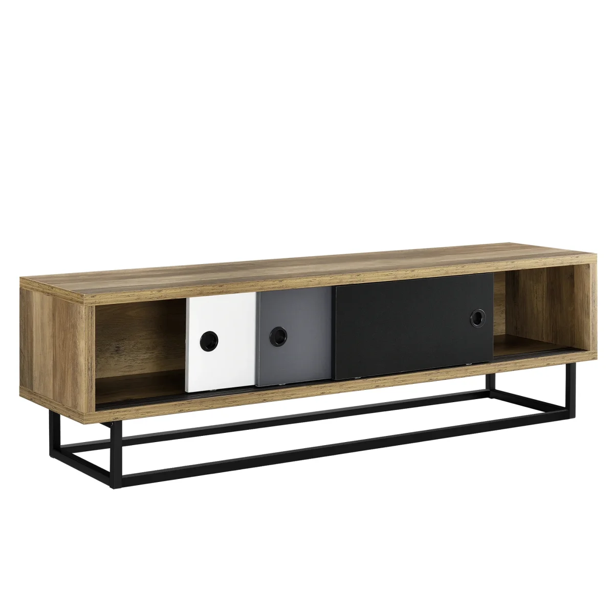 Mesa de televisión Lillehammer 140x35x41 cm Lowboard con puerta corredera multicolor en.casa