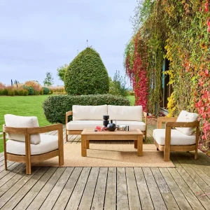 Miyana Conjunto de muebles de jardín de madera de acacia, 4 plazas
