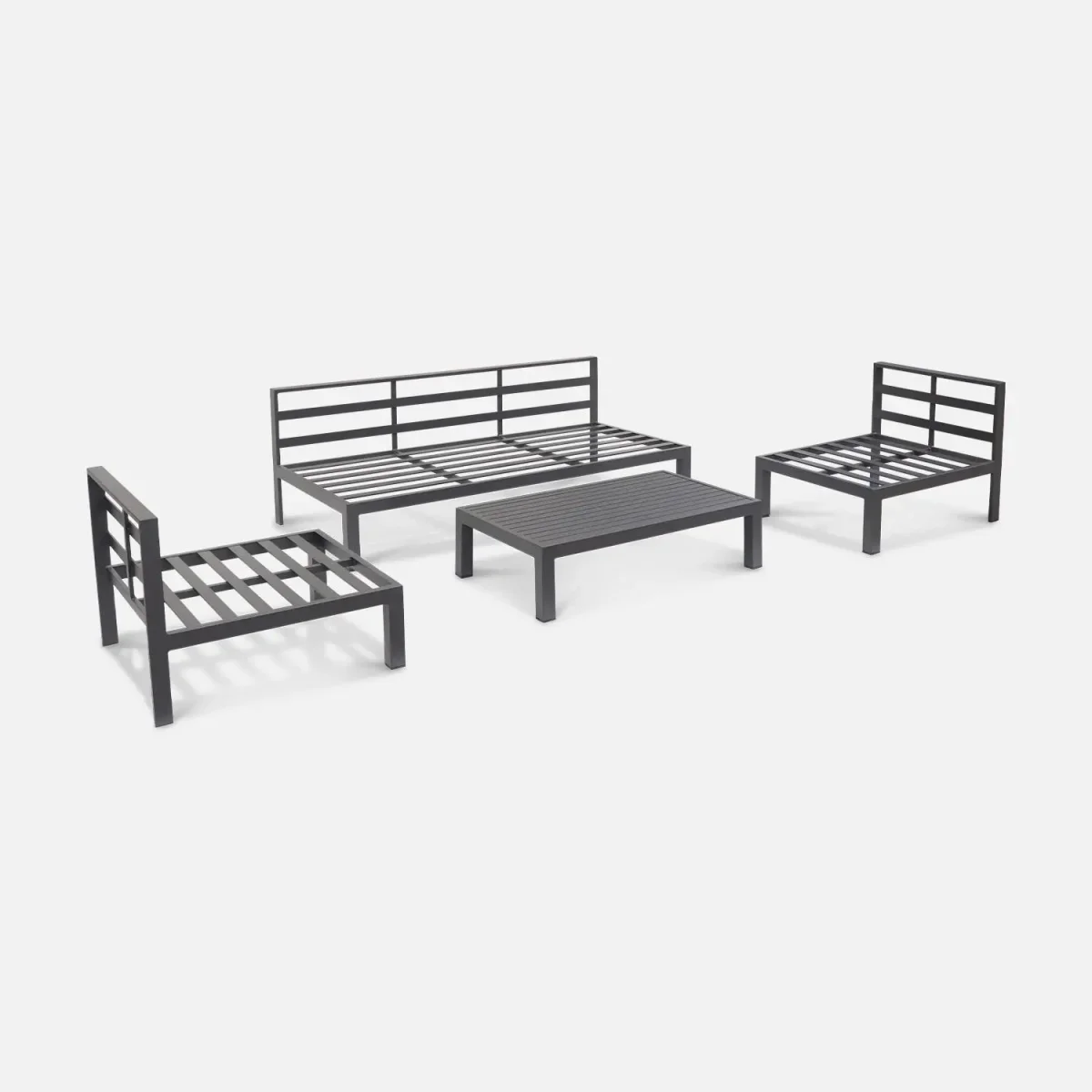 Conjunto de muebles de jardín de aluminio, 4 plazas - Imagen 6