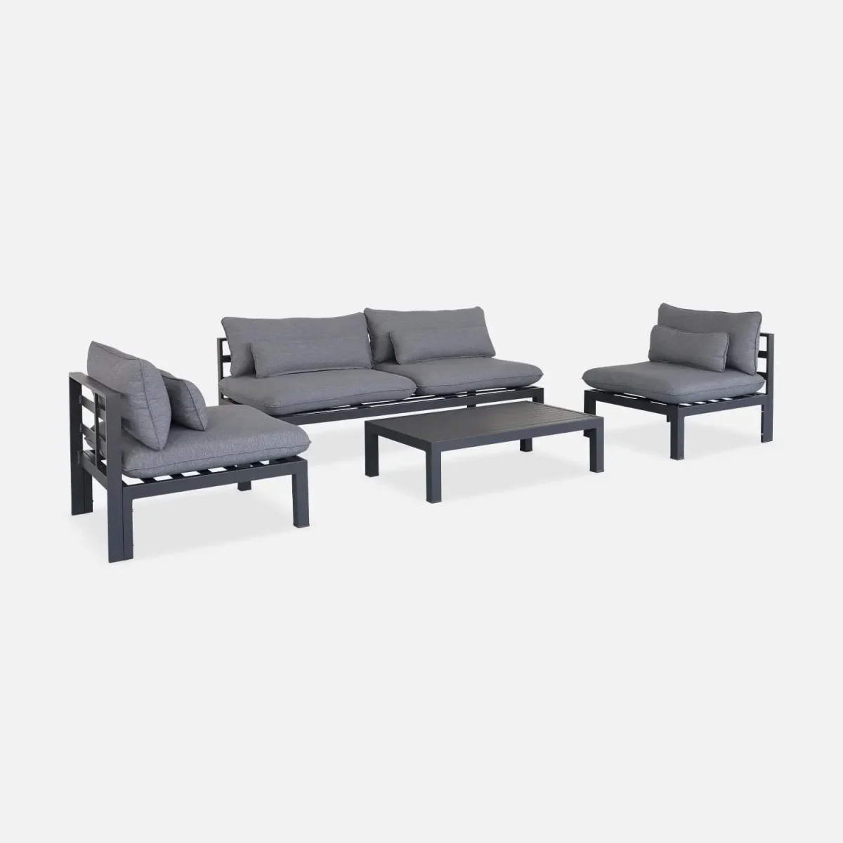 Conjunto de muebles de jardín de aluminio, 4 plazas - Imagen 7