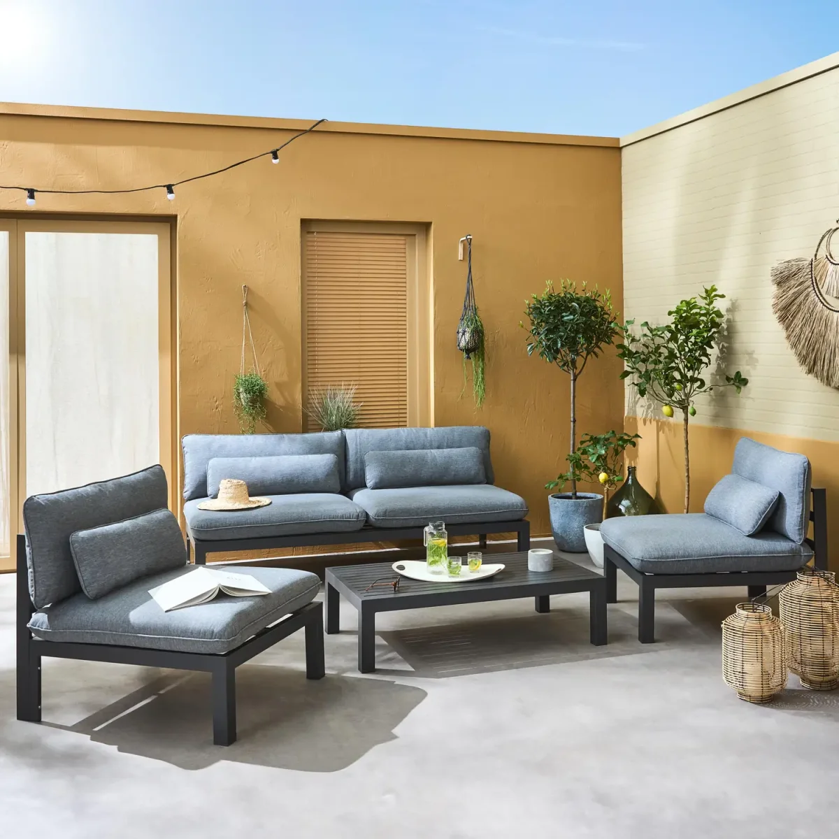 Conjunto de muebles de jardín de aluminio, 4 plazas - Imagen 2