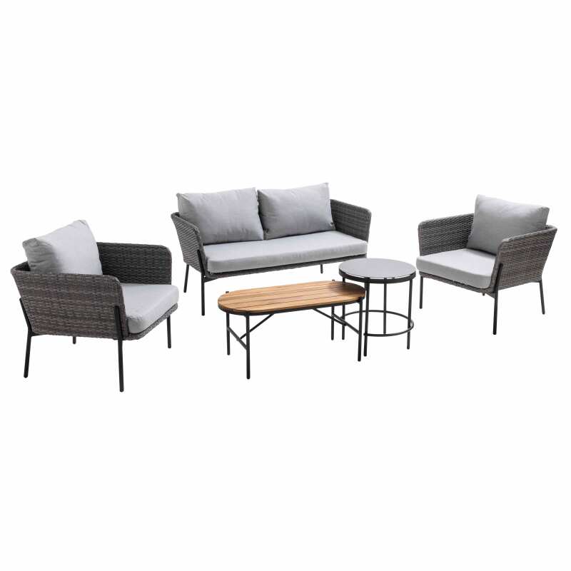 Mueble de jardín de 4 plazas de ratán sintético con mesa - Imagen 6