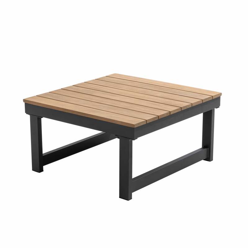 Sofá de jardín en esquina de 6 plazas de aluminio y madera - Imagen 4